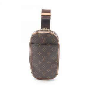 LOUIS VUITTON Authentic Brown Monogram Leather Pochette Fanny Pack